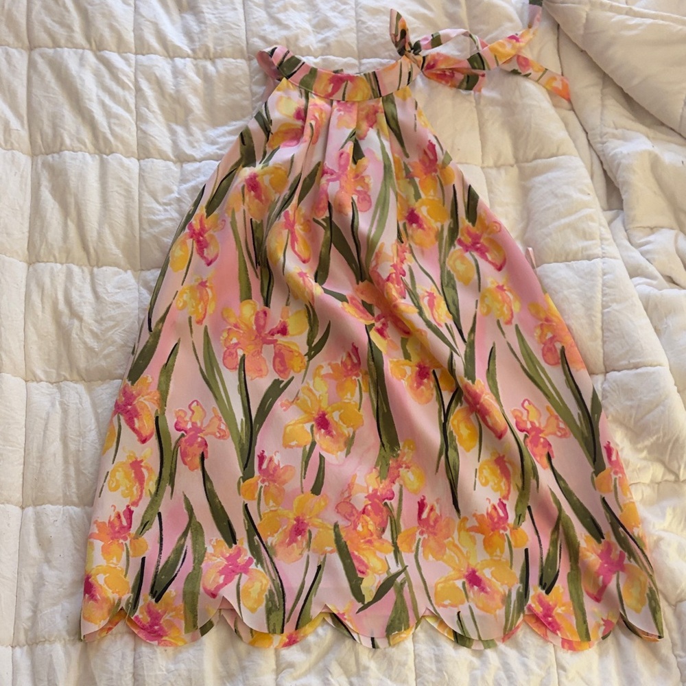 Maison Jules Floral A-Line Skirt in Pink and Yellow